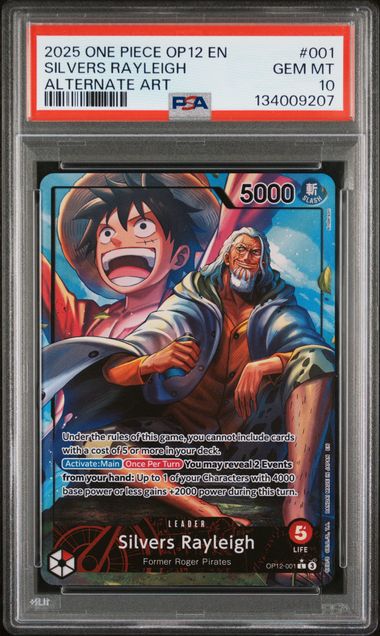 PSA 10 - ONE PIECE OP12-LEGACY OF THE MASTER #001 SILVERS RAYLEIGH AA