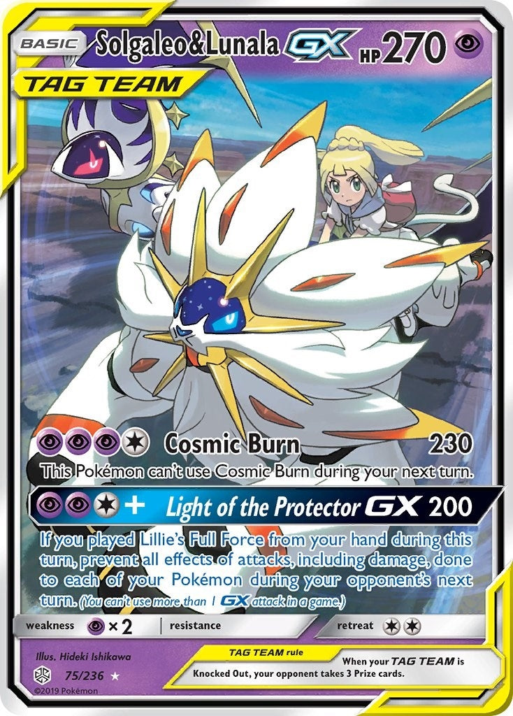 Image for Solgaleo & Lunala GX (75/236) (SM - Cosmic Eclipse) (SM12) - Pokemon