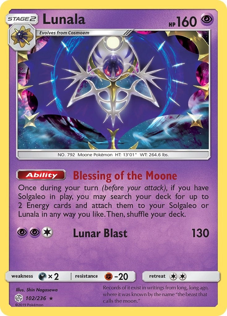 Image for Lunala (102/236) (SM - Cosmic Eclipse) (SM12) - Pokemon