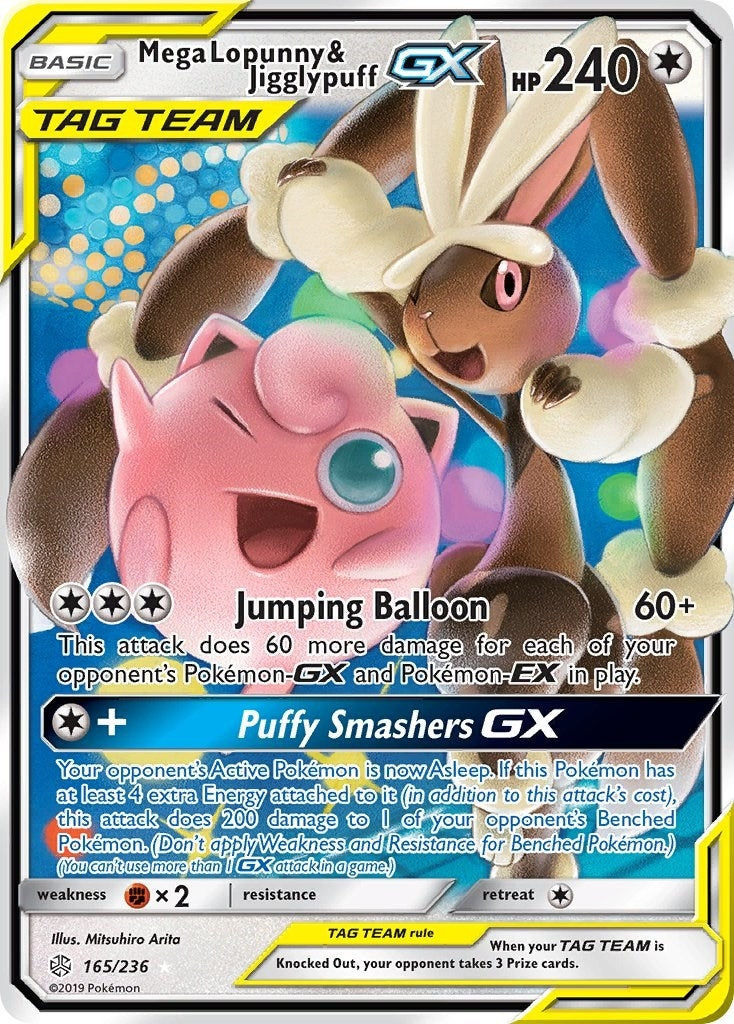 Image for Mega Lopunny & Jigglypuff GX (165/236) (SM - Cosmic Eclipse) (SM12) - Pokemon