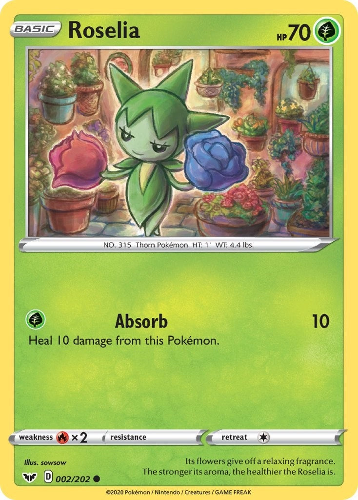 Image for Roselia (002) (002/202) (SWSH01: Sword & Shield Base Set) (SWSH01) - Pokemon