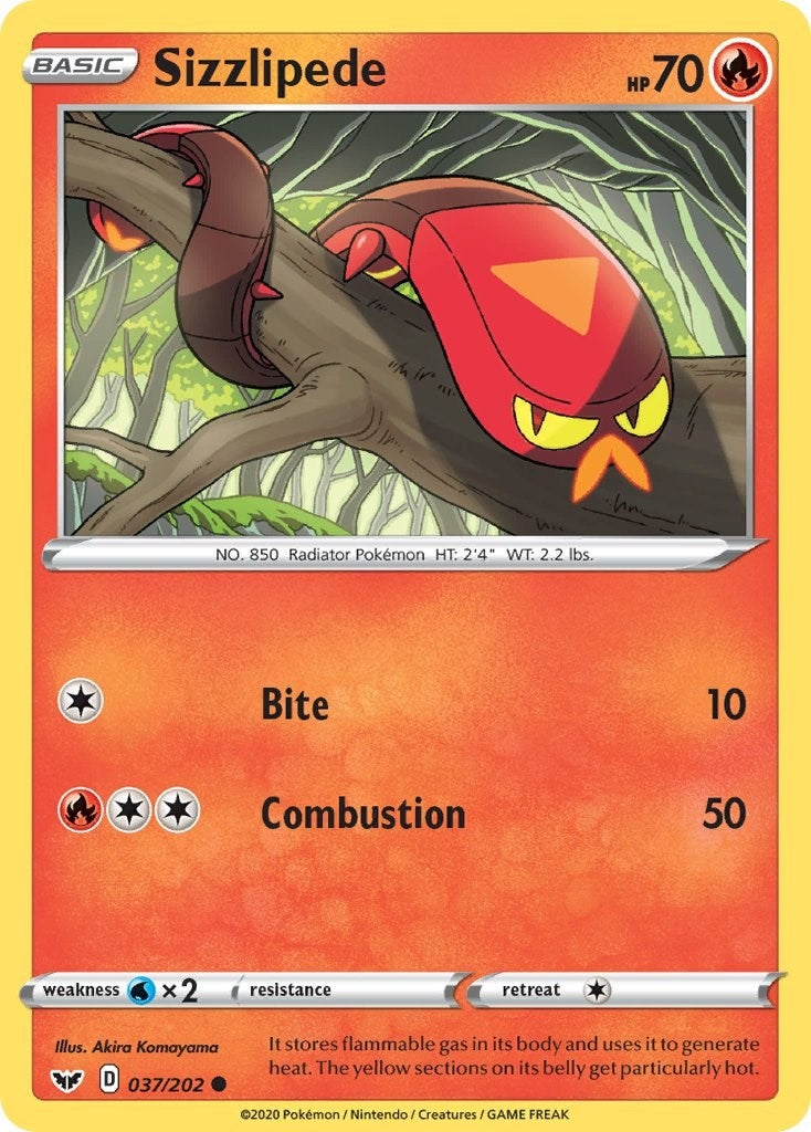 Image for Sizzlipede (037) (037/202) (SWSH01: Sword & Shield Base Set) (SWSH01) - Pokemon