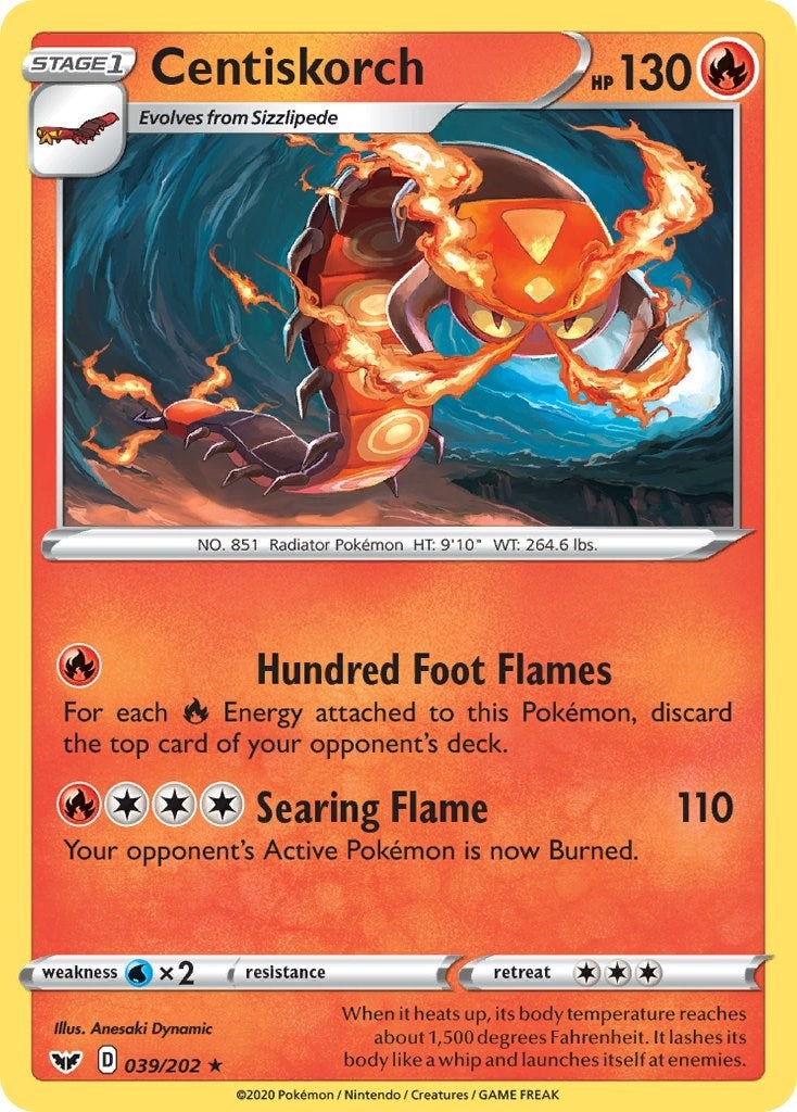 Image for Centiskorch (039/202) (SWSH01: Sword & Shield Base Set) (SWSH01) - Pokemon