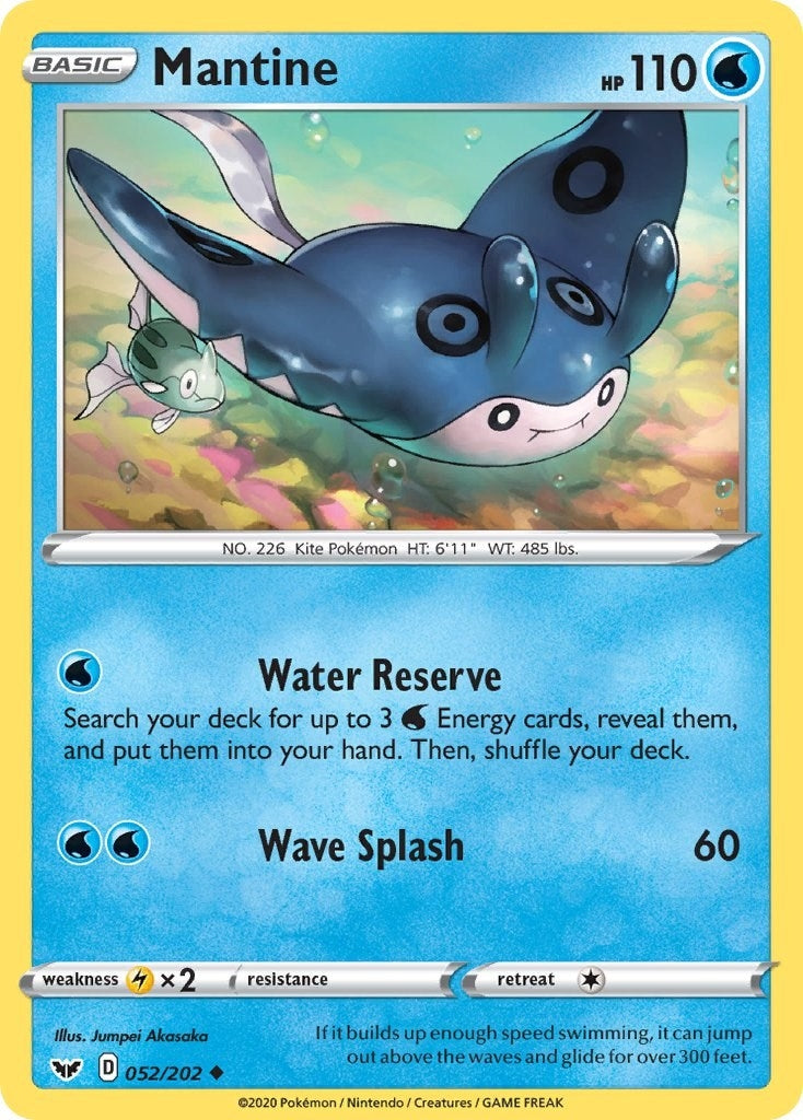 Image for Mantine (052/202) (SWSH01: Sword & Shield Base Set) (SWSH01) - Pokemon