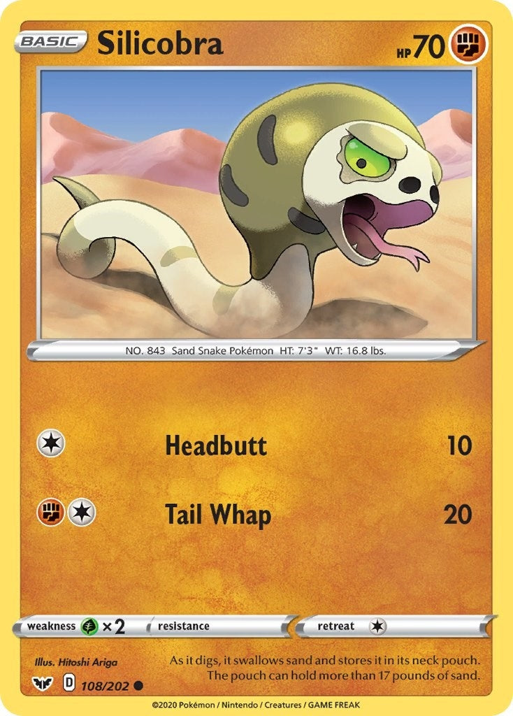 Image for Silicobra (108) (108/202) (SWSH01: Sword & Shield Base Set) (SWSH01) - Pokemon