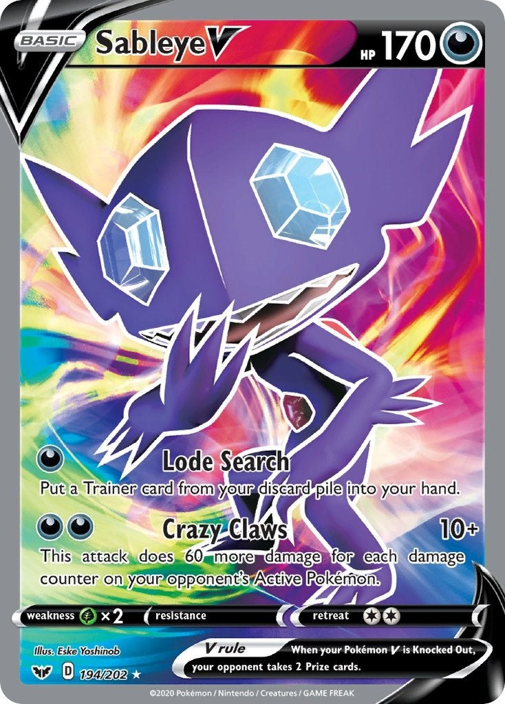 Image for Sableye V (Full Art) (194/202) (SWSH01: Sword & Shield Base Set) (SWSH01) - Pokemon