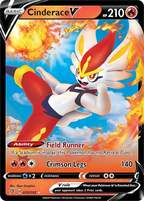 Image for Cinderace V (035/192) (SWSH02: Rebel Clash) (SWSH02) - Pokemon