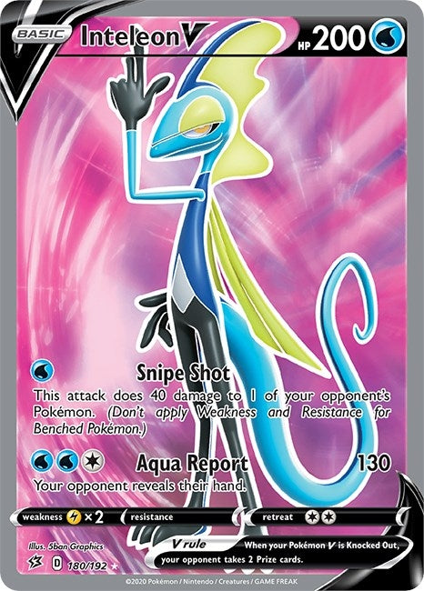 Image for Inteleon V (Full Art) (180/192) (SWSH02: Rebel Clash) (SWSH02) - Pokemon