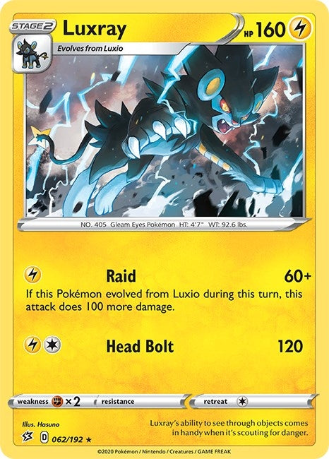 Image for Luxray (062/192) (SWSH02: Rebel Clash) (SWSH02) - Pokemon