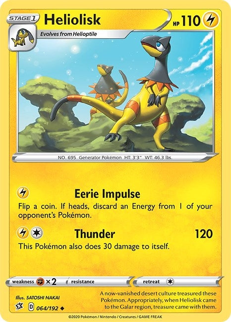 Image for Heliolisk (064/192) (SWSH02: Rebel Clash) (SWSH02) - Pokemon