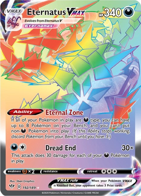 Image for Eternatus VMAX (Secret) (192/189) (SWSH03: Darkness Ablaze) (SWSH03) - Pokemon
