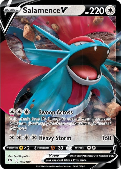 Image for Salamence V (143/189) (SWSH03: Darkness Ablaze) (SWSH03) - Pokemon
