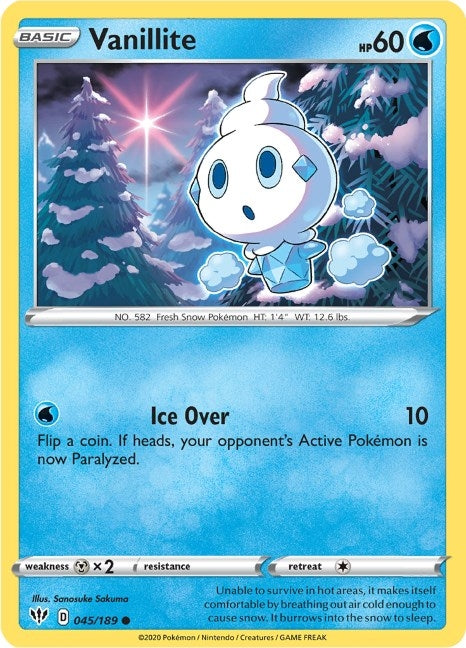 Image for Vanillite (045/189) (SWSH03: Darkness Ablaze) (SWSH03) - Pokemon