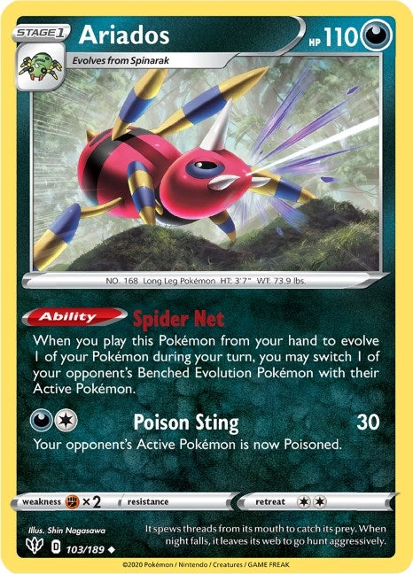 Image for Ariados (103/189) (SWSH03: Darkness Ablaze) (SWSH03) - Pokemon
