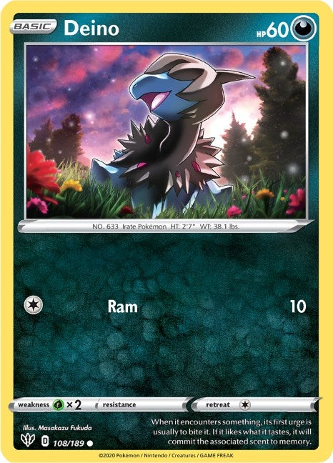 Image for Deino (108/189) (SWSH03: Darkness Ablaze) (SWSH03) - Pokemon