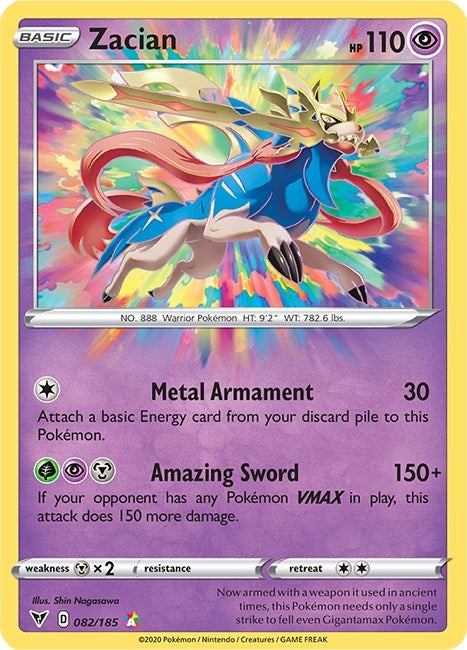 Image for Zacian (082/185) (SWSH04: Vivid Voltage) (SWSH04) - Pokemon
