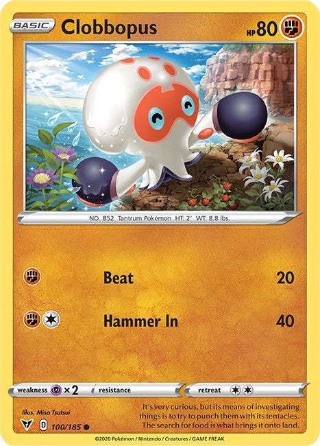 Image for Clobbopus (100/185) (SWSH04: Vivid Voltage) (SWSH04) - Pokemon