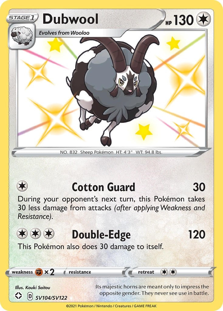 Image for Dubwool (SV104/SV122) (Shining Fates: Shiny Vault) (SHFSV) - Pokemon