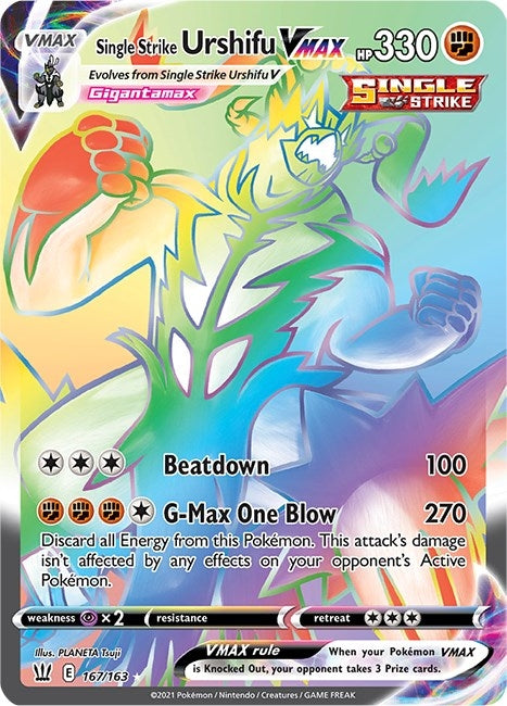 Image for Single Strike Urshifu VMAX (Secret) (167/163) (SWSH05: Battle Styles) (SWSH05) - Pokemon