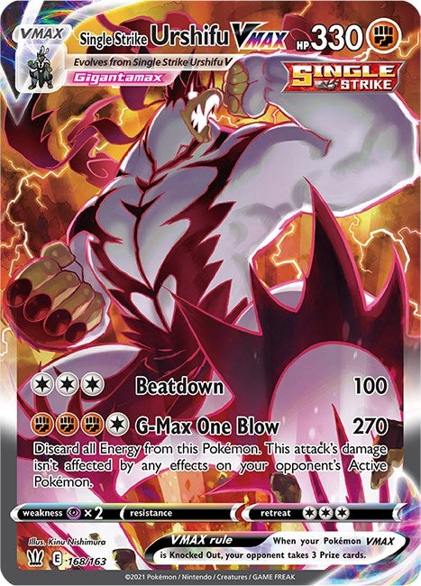 Image for Single Strike Urshifu VMAX (Alternate Art Secret) (168/163) (SWSH05: Battle Styles) (SWSH05) - Pokemon