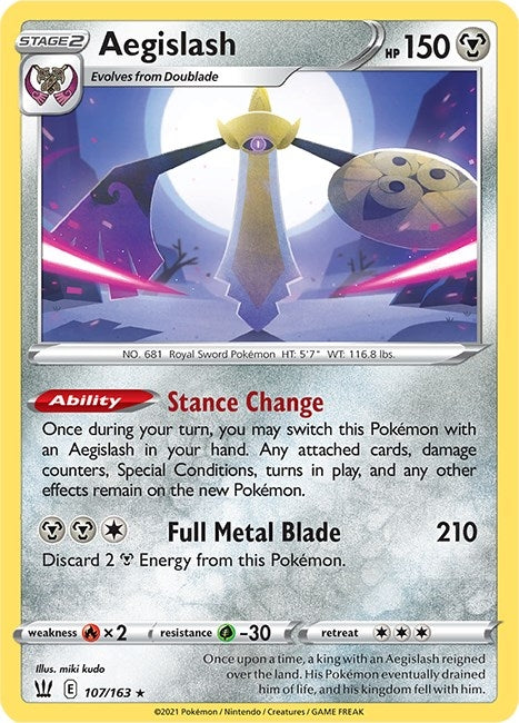 Image for Aegislash (107) (107/163) (SWSH05: Battle Styles) (SWSH05) - Pokemon