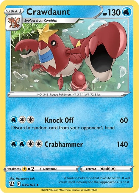 Image for Crawdaunt (039/163) (SWSH05: Battle Styles) (SWSH05) - Pokemon