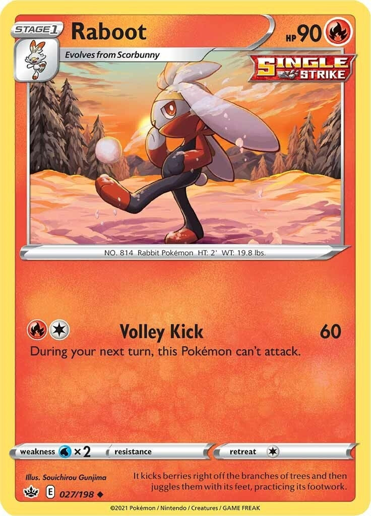 Image for Raboot (027/198) (SWSH06: Chilling Reign) (SWSH06) - Pokemon