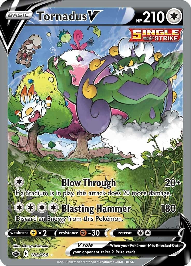Image for Tornadus V (Alternate Full Art) (185/198) (SWSH06: Chilling Reign) (SWSH06) - Pokemon