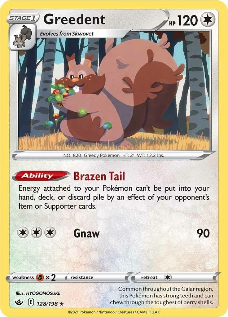 Image for Greedent (128/198) (SWSH06: Chilling Reign) (SWSH06) - Pokemon