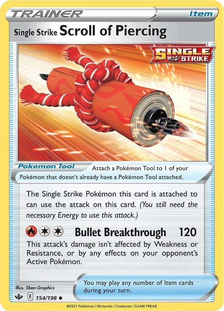Image for Single Strike Scroll of Piercing (154/198) (SWSH06: Chilling Reign) (SWSH06) - Pokemon
