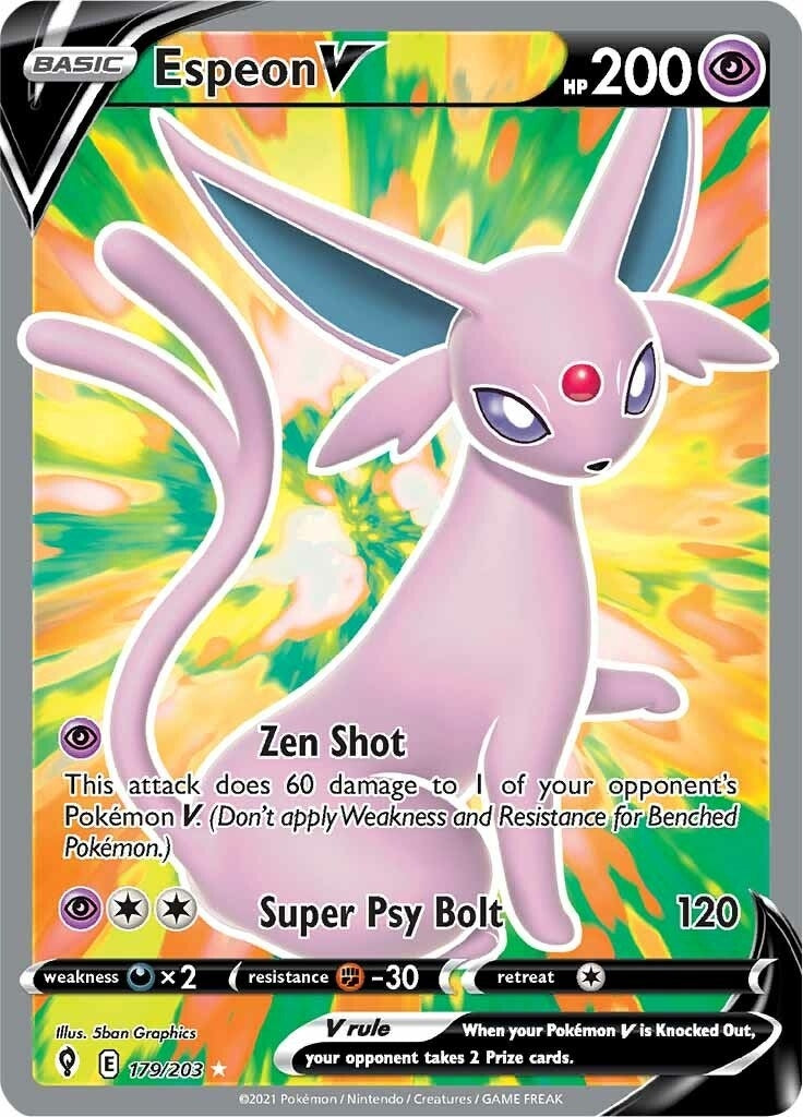 Image for Espeon V (Full Art) (179/203) (SWSH07: Evolving Skies) (SWSH07) - Pokemon