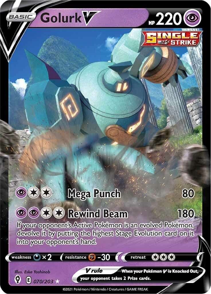 Image for Golurk V (070/203) (SWSH07: Evolving Skies) (SWSH07) - Pokemon