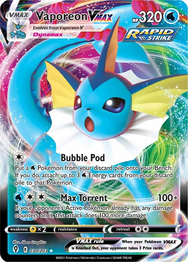 Image for Vaporeon VMAX (030/203) (SWSH07: Evolving Skies) (SWSH07) - Pokemon