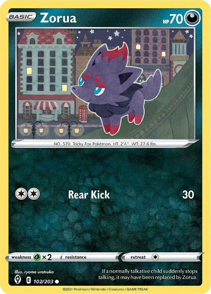 Image for Zorua (102/203) (SWSH07: Evolving Skies) (SWSH07) - Pokemon