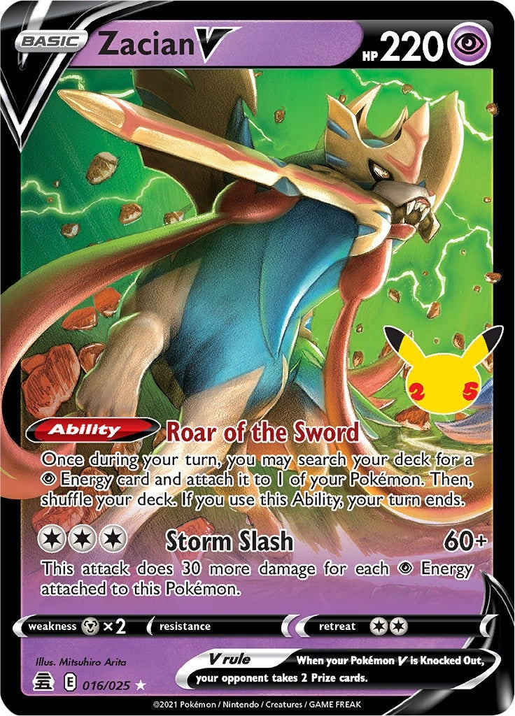 Image for Zacian V (016/025) (Celebrations) (CLB) - Pokemon