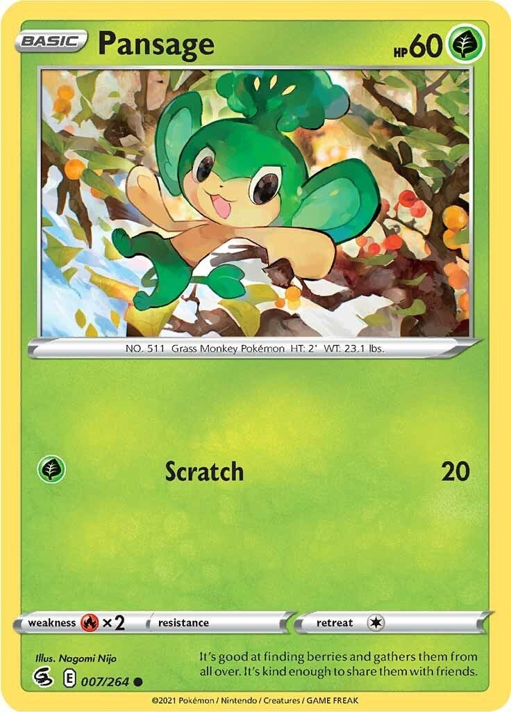 Image for Pansage (007/264) (SWSH08: Fusion Strike) (SWSH08) - Pokemon