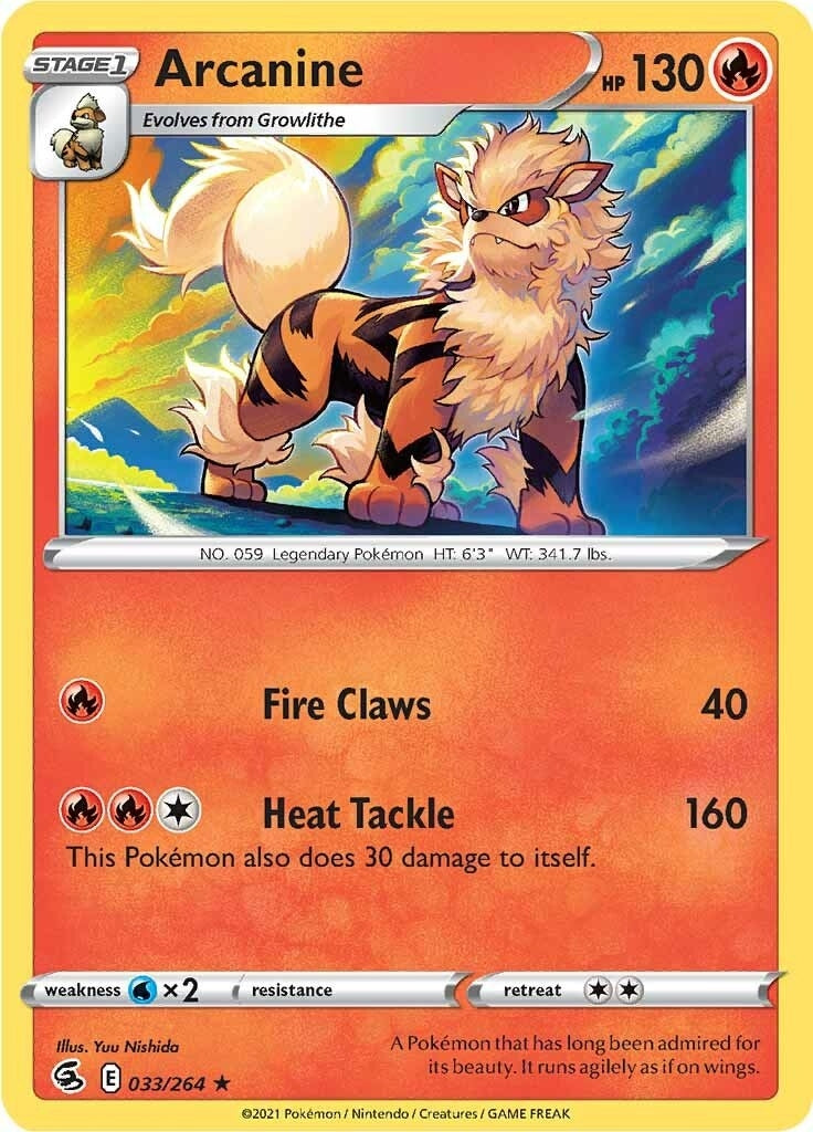 Image for Arcanine (033/264) (SWSH08: Fusion Strike) (SWSH08) - Pokemon