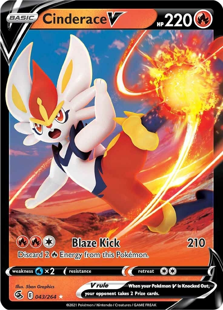 Image for Cinderace V (43) (043/264) (SWSH08: Fusion Strike) (SWSH08) - Pokemon