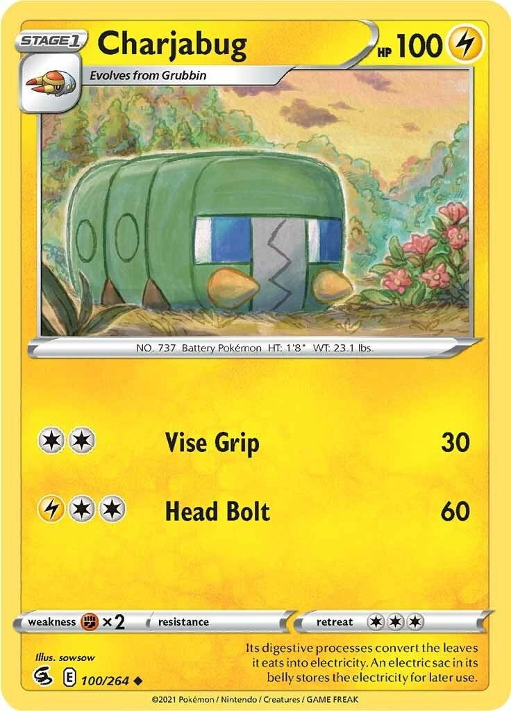 Image for Charjabug (100/264) (SWSH08: Fusion Strike) (SWSH08) - Pokemon