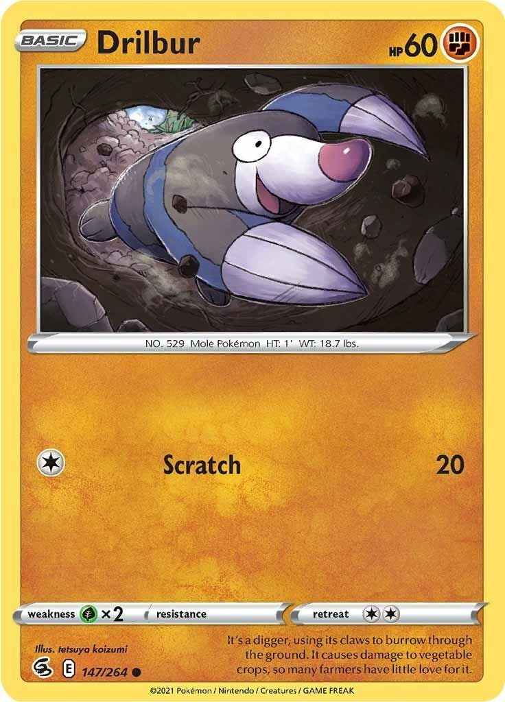 Image for Drilbur (147/264) (SWSH08: Fusion Strike) (SWSH08) - Pokemon