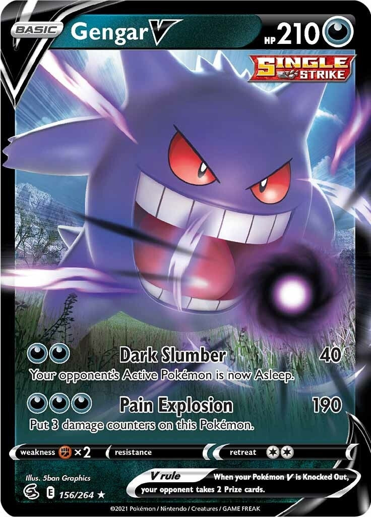 Image for Gengar V (156/264) (SWSH08: Fusion Strike) (SWSH08) - Pokemon