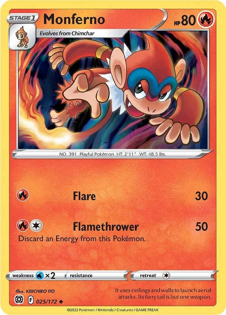 Image for Monferno (025/172) (SWSH09: Brilliant Stars) (SWSH09) - Pokemon