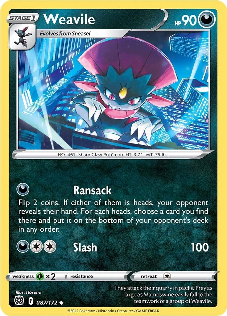 Image for Weavile (087/172) (SWSH09: Brilliant Stars) (SWSH09) - Pokemon