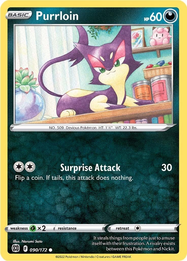 Image for Purrloin (090/172) (SWSH09: Brilliant Stars) (SWSH09) - Pokemon