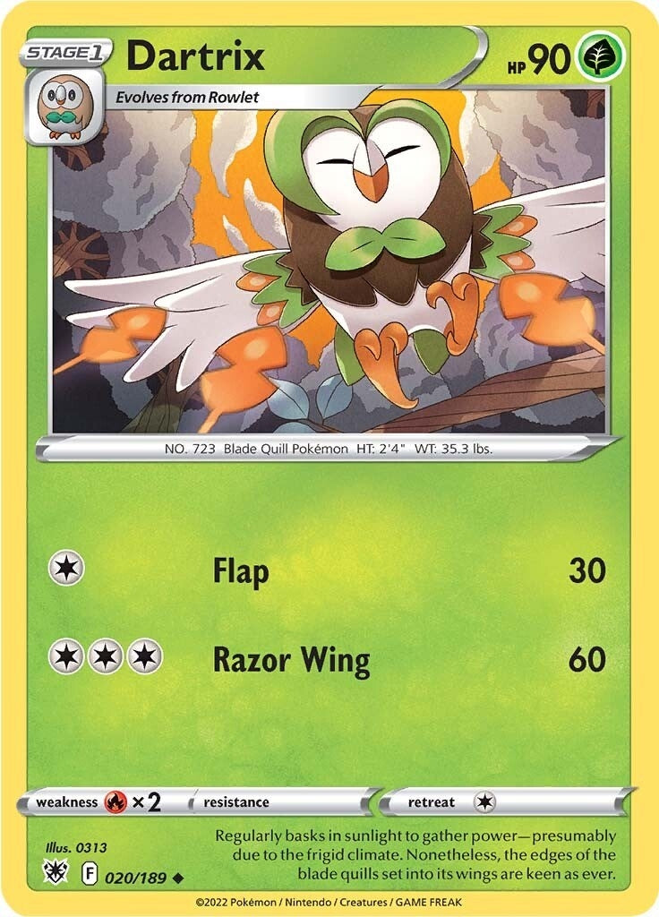 Image for Dartrix (020/189) (SWSH10: Astral Radiance) (SWSH10) - Pokemon