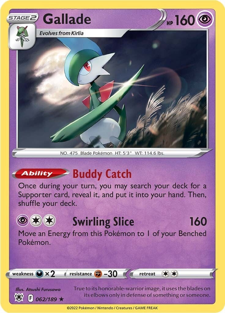 Image for Gallade (062/189) (SWSH10: Astral Radiance) (SWSH10) - Pokemon