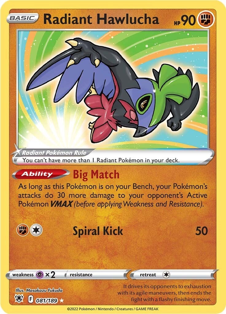 Image for Radiant Hawlucha (081/189) (SWSH10: Astral Radiance) (SWSH10) - Pokemon