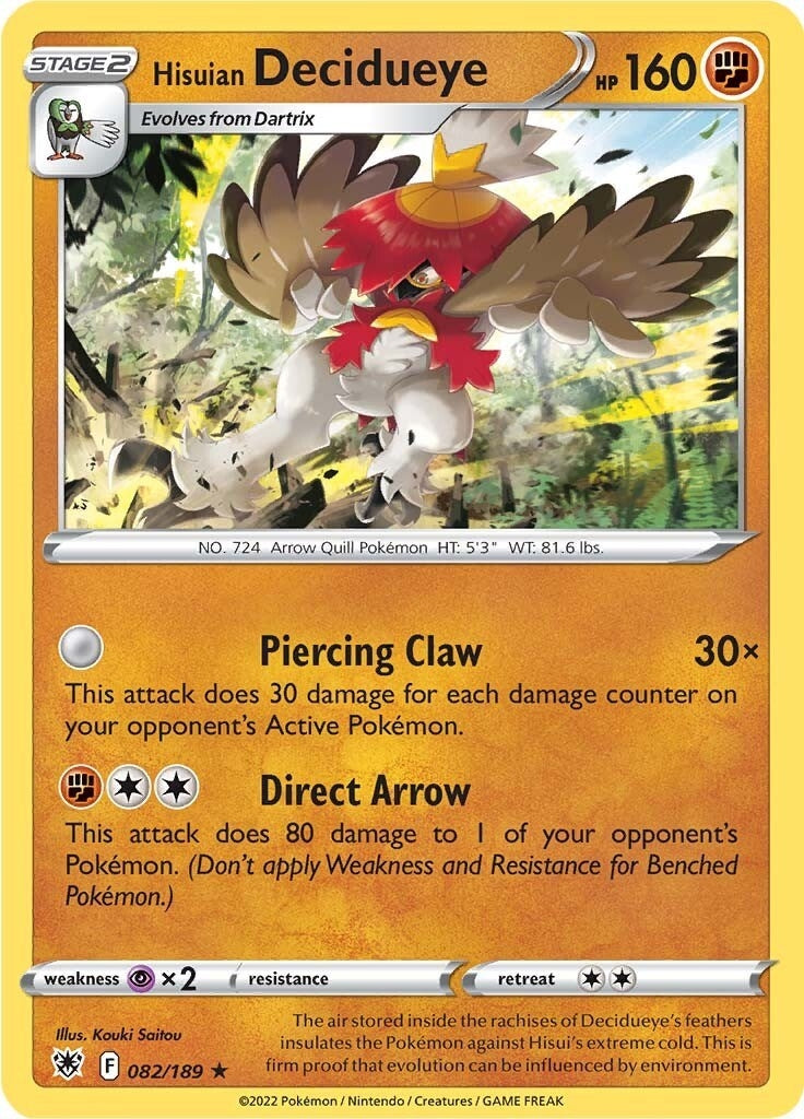 Image for Hisuian Decidueye (082/189) (SWSH10: Astral Radiance) (SWSH10) - Pokemon