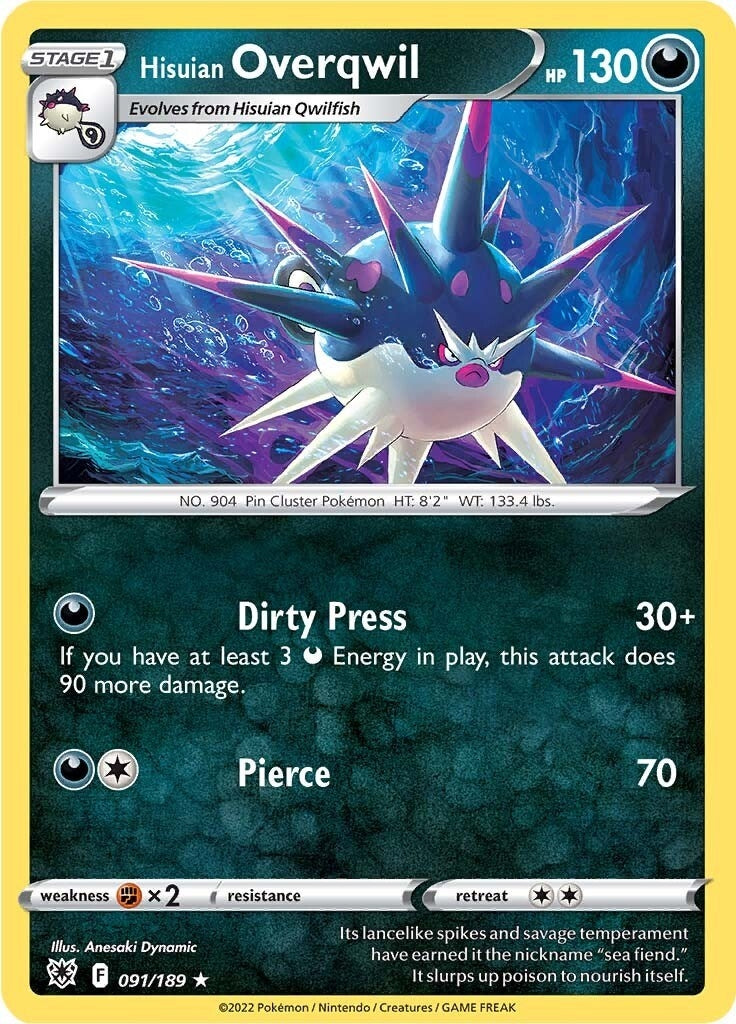 Image for Hisuian Overqwil (91) (091/189) (SWSH10: Astral Radiance) (SWSH10) - Pokemon