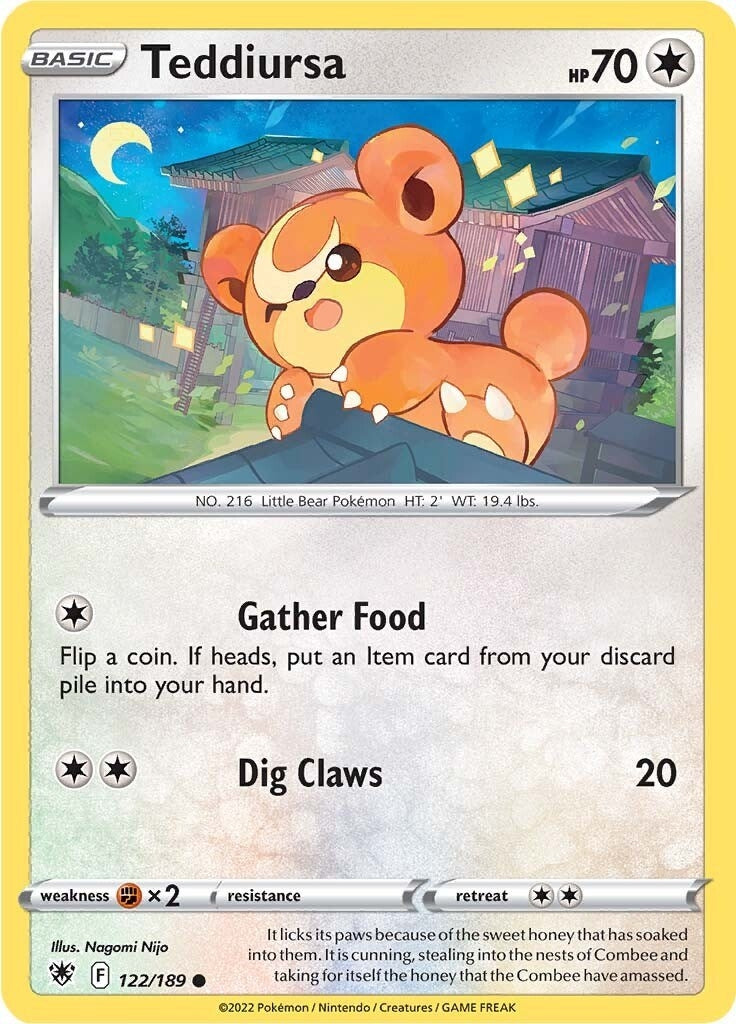 Image for Teddiursa (122/189) (SWSH10: Astral Radiance) (SWSH10) - Pokemon